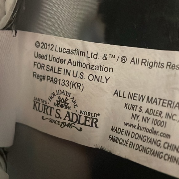 STAR WARS DARTH VADER Kurt Adler Christmas Stocking 2012 EUC LucasFilm black - Picture 8 of 9